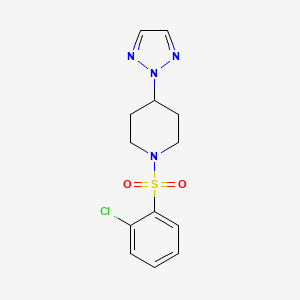 molecular formula C13H15ClN4O2S B2965171 1-((2-chlorophenyl)sulfonyl)-4-(2H-1,2,3-triazol-2-yl)piperidine CAS No. 2034473-98-6