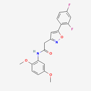 molecular formula C19H16F2N2O4 B2965185 2-(5-(2,4-difluorophenyl)isoxazol-3-yl)-N-(2,5-dimethoxyphenyl)acetamide CAS No. 1105216-40-7