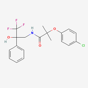 molecular formula C19H19ClF3NO3 B2965186 2-(4-chlorophenoxy)-2-methyl-N-(3,3,3-trifluoro-2-hydroxy-2-phenylpropyl)propanamide CAS No. 1351609-06-7