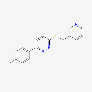 molecular formula C17H15N3S B2965197 3-((Pyridin-3-ylmethyl)thio)-6-(p-tolyl)pyridazine CAS No. 872694-78-5