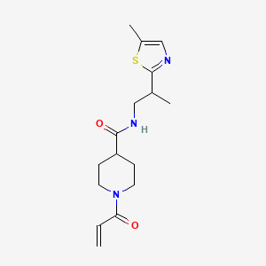 molecular formula C16H23N3O2S B2965227 N-[2-(5-methyl-1,3-thiazol-2-yl)propyl]-1-(prop-2-enoyl)piperidine-4-carboxamide CAS No. 2361736-92-5