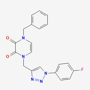 1-Benzyl-4-[[1-(4-fluorophenyl)triazol-4-yl]methyl]pyrazine-2,3-dione