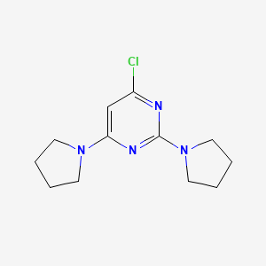 molecular formula C12H17ClN4 B2965250 4-Chloro-2,6-di(pyrrolidin-1-yl)pyrimidine CAS No. 111669-15-9