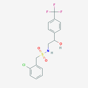 molecular formula C16H15ClF3NO3S B2965252 1-(2-chlorophenyl)-N-(2-hydroxy-2-(4-(trifluoromethyl)phenyl)ethyl)methanesulfonamide CAS No. 1351620-69-3
