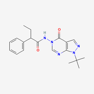 molecular formula C19H23N5O2 B2965259 N-{1-tert-butyl-4-oxo-1H,4H,5H-pyrazolo[3,4-d]pyrimidin-5-yl}-2-phenylbutanamide CAS No. 899995-85-8