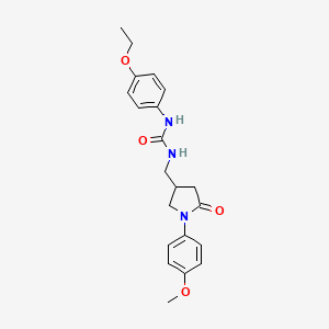 B2965315 1-(4-Ethoxyphenyl)-3-((1-(4-methoxyphenyl)-5-oxopyrrolidin-3-yl)methyl)urea CAS No. 946299-92-9