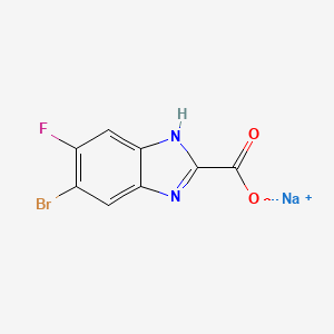 molecular formula C8H3BrFN2NaO2 B2965328 Sodium;5-bromo-6-fluoro-1H-benzimidazole-2-carboxylate CAS No. 2377035-41-9