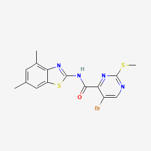 molecular formula C15H13BrN4OS2 B2965329 5-bromo-N-(4,6-dimethyl-1,3-benzothiazol-2-yl)-2-(methylsulfanyl)pyrimidine-4-carboxamide CAS No. 2094651-49-5