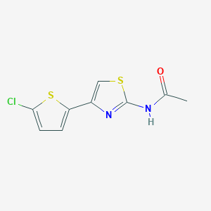 molecular formula C9H7ClN2OS2 B2965331 N-[4-(5-chlorothiophen-2-yl)-1,3-thiazol-2-yl]acetamide CAS No. 391225-31-3