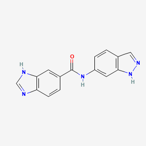molecular formula C15H11N5O B2965333 N-(1H-indazol-6-yl)-1H-1,3-benzodiazole-5-carboxamide CAS No. 1251548-84-1