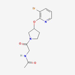 molecular formula C13H16BrN3O3 B2965346 N-(2-(3-((3-bromopyridin-2-yl)oxy)pyrrolidin-1-yl)-2-oxoethyl)acetamide CAS No. 1903416-43-2