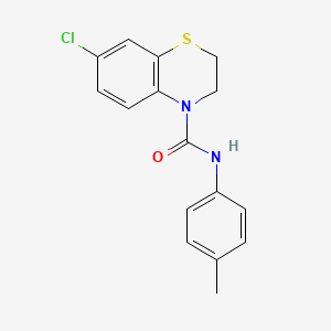 molecular formula C16H15ClN2OS B2965348 7-chloro-N-(4-methylphenyl)-2,3-dihydro-4H-1,4-benzothiazine-4-carboxamide CAS No. 338777-89-2
