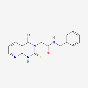 molecular formula C16H14N4O2S B2965365 N-benzyl-2-{4-oxo-2-sulfanylidene-1H,2H,3H,4H-pyrido[2,3-d]pyrimidin-3-yl}acetamide CAS No. 688793-60-4
