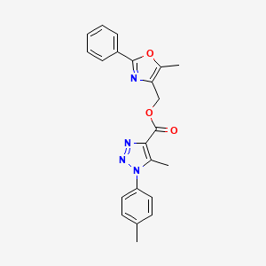 molecular formula C22H20N4O3 B2965421 (5-methyl-2-phenyl-1,3-oxazol-4-yl)methyl 5-methyl-1-(4-methylphenyl)-1H-1,2,3-triazole-4-carboxylate CAS No. 946296-30-6