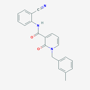 molecular formula C21H17N3O2 B2965425 N-(2-cyanophenyl)-1-[(3-methylphenyl)methyl]-2-oxo-1,2-dihydropyridine-3-carboxamide CAS No. 946247-30-9