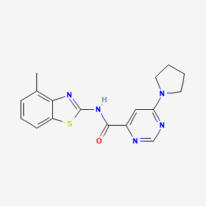 molecular formula C17H17N5OS B2965433 N-(4-methylbenzo[d]thiazol-2-yl)-6-(pyrrolidin-1-yl)pyrimidine-4-carboxamide CAS No. 2034228-05-0