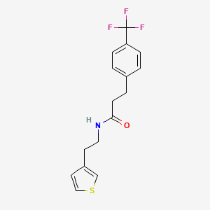 molecular formula C16H16F3NOS B2965439 N-[2-(THIOPHEN-3-YL)ETHYL]-3-[4-(TRIFLUOROMETHYL)PHENYL]PROPANAMIDE CAS No. 1068575-83-6