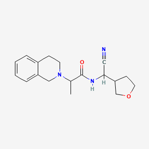 molecular formula C18H23N3O2 B2965442 N-[cyano(oxolan-3-yl)methyl]-2-(1,2,3,4-tetrahydroisoquinolin-2-yl)propanamide CAS No. 1444028-22-1