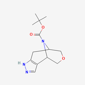 molecular formula C13H19N3O3 B2965473 tert-Butyl 1,4,5,7,8,9-hexahydro-4,8-epiminooxocino[5,4-c]pyrazole-10-carboxylate CAS No. 1311183-41-1