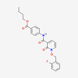 molecular formula C24H23FN2O5 B2965514 Butyl 4-(1-((2-fluorobenzyl)oxy)-2-oxo-1,2-dihydropyridine-3-carboxamido)benzoate CAS No. 868678-95-9