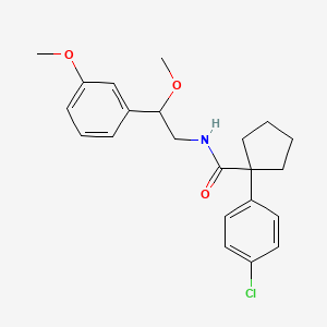 molecular formula C22H26ClNO3 B2965517 1-(4-chlorophenyl)-N-[2-methoxy-2-(3-methoxyphenyl)ethyl]cyclopentane-1-carboxamide CAS No. 1797088-19-7