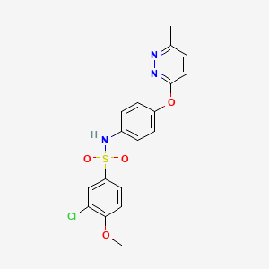 molecular formula C18H16ClN3O4S B2965558 3-chloro-4-methoxy-N-(4-((6-methylpyridazin-3-yl)oxy)phenyl)benzenesulfonamide CAS No. 1207004-00-9