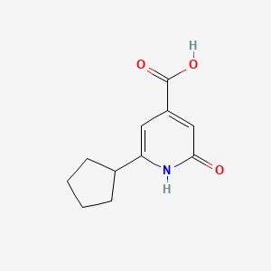 molecular formula C11H13NO3 B2965560 6-Cyclopentyl-2-oxo-1,2-dihydropyridine-4-carboxylic acid CAS No. 1368348-22-4