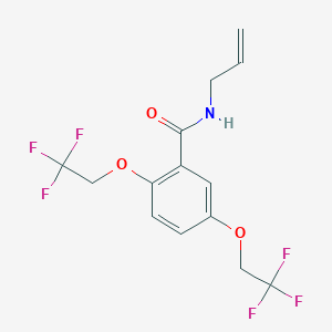 molecular formula C14H13F6NO3 B2965566 N-allyl-2,5-bis(2,2,2-trifluoroethoxy)benzenecarboxamide CAS No. 477863-94-8