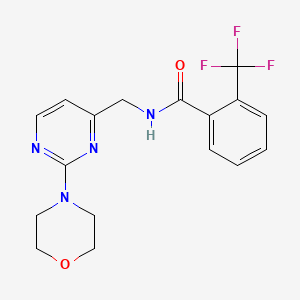 molecular formula C17H17F3N4O2 B2965574 N-((2-morpholinopyrimidin-4-yl)methyl)-2-(trifluoromethyl)benzamide CAS No. 1797813-91-2