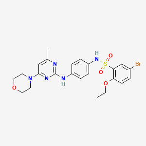 molecular formula C23H26BrN5O4S B2965636 5-bromo-2-ethoxy-N-(4-{[4-methyl-6-(morpholin-4-yl)pyrimidin-2-yl]amino}phenyl)benzene-1-sulfonamide CAS No. 946350-88-5