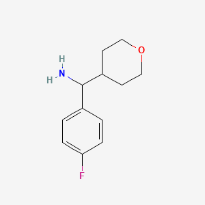 molecular formula C12H16FNO B2965642 (4-Fluorophenyl)(oxan-4-yl)methanamine CAS No. 1339684-69-3