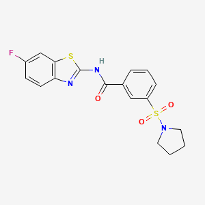 N-(6-fluorobenzo[d]thiazol-2-yl)-3-(pyrrolidin-1-ylsulfonyl)benzamide