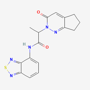 molecular formula C16H15N5O2S B2965660 N-(2,1,3-benzothiadiazol-4-yl)-2-{3-oxo-2H,3H,5H,6H,7H-cyclopenta[c]pyridazin-2-yl}propanamide CAS No. 2034307-78-1