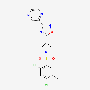 5-(1-((2,4-Dichloro-5-methylphenyl)sulfonyl)azetidin-3-yl)-3-(pyrazin-2-yl)-1,2,4-oxadiazole