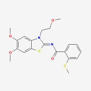 (Z)-N-(5,6-dimethoxy-3-(2-methoxyethyl)benzo[d]thiazol-2(3H)-ylidene)-2-(methylthio)benzamide