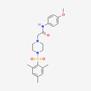 N-(4-methoxyphenyl)-2-[4-(2,4,6-trimethylphenyl)sulfonylpiperazin-1-yl]acetamide
