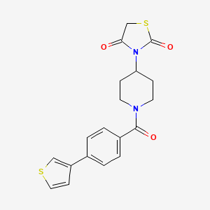 3-(1-(4-(Thiophen-3-yl)benzoyl)piperidin-4-yl)thiazolidine-2,4-dione