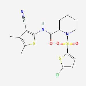 1-((5-chlorothiophen-2-yl)sulfonyl)-N-(3-cyano-4,5-dimethylthiophen-2-yl)piperidine-2-carboxamide