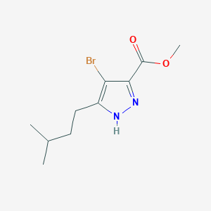 methyl 4-bromo-5-(3-methylbutyl)-1H-pyrazole-3-carboxylate