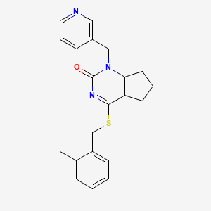 4-((2-methylbenzyl)thio)-1-(pyridin-3-ylmethyl)-6,7-dihydro-1H-cyclopenta[d]pyrimidin-2(5H)-one