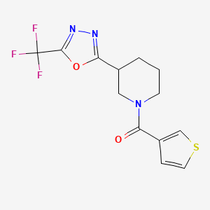 Thiophen-3-yl(3-(5-(trifluoromethyl)-1,3,4-oxadiazol-2-yl)piperidin-1-yl)methanone