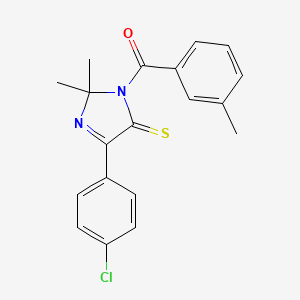 (4-(4-chlorophenyl)-2,2-dimethyl-5-thioxo-2,5-dihydro-1H-imidazol-1-yl)(m-tolyl)methanone