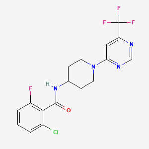 2-chloro-6-fluoro-N-(1-(6-(trifluoromethyl)pyrimidin-4-yl)piperidin-4-yl)benzamide