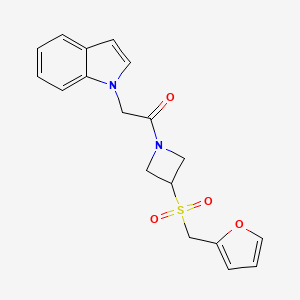 1-(3-((furan-2-ylmethyl)sulfonyl)azetidin-1-yl)-2-(1H-indol-1-yl)ethanone