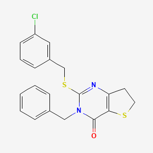 3-Benzyl-2-[(3-chlorophenyl)methylsulfanyl]-6,7-dihydrothieno[3,2-d]pyrimidin-4-one