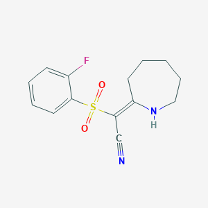(2E)-azepan-2-ylidene[(2-fluorophenyl)sulfonyl]acetonitrile