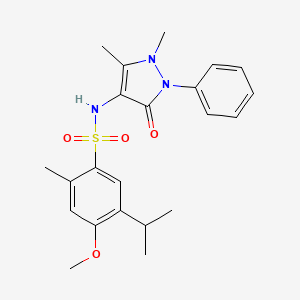 N-(1,5-Dimethyl-3-oxo-2-phenylpyrazol-4-yl)-4-methoxy-2-methyl-5-propan-2-ylbenzenesulfonamide