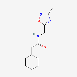 2-cyclohexyl-N-((3-methyl-1,2,4-oxadiazol-5-yl)methyl)acetamide