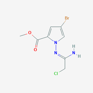 molecular formula C8H9BrClN3O2 B2965725 methyl 4-bromo-1-(2-chloroacetimidamido)-1H-pyrrole-2-carboxylate CAS No. 1956426-79-1