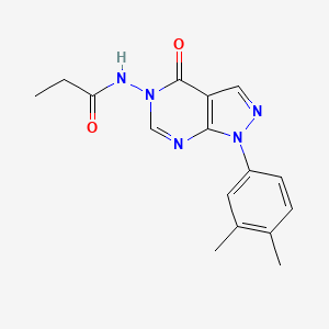molecular formula C16H17N5O2 B2965736 N-(1-(3,4-dimethylphenyl)-4-oxo-1H-pyrazolo[3,4-d]pyrimidin-5(4H)-yl)propionamide CAS No. 899737-79-2